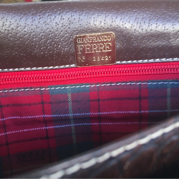 Gianfranco Ferré Italian Leather Bag or Oversized clutch 1980’s - Picture 5 of 7